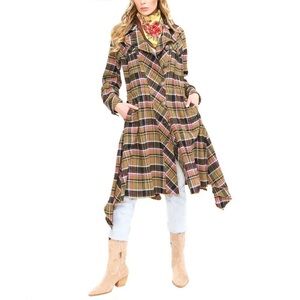 Aratta Coco Plaid Trench Coat, Large